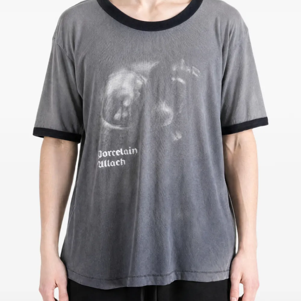 Porcelain Dog-Patch Ringer T-Shirt
